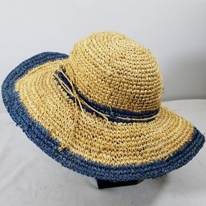 Vineyard Vines Cream/Blue Straw Hat One Size